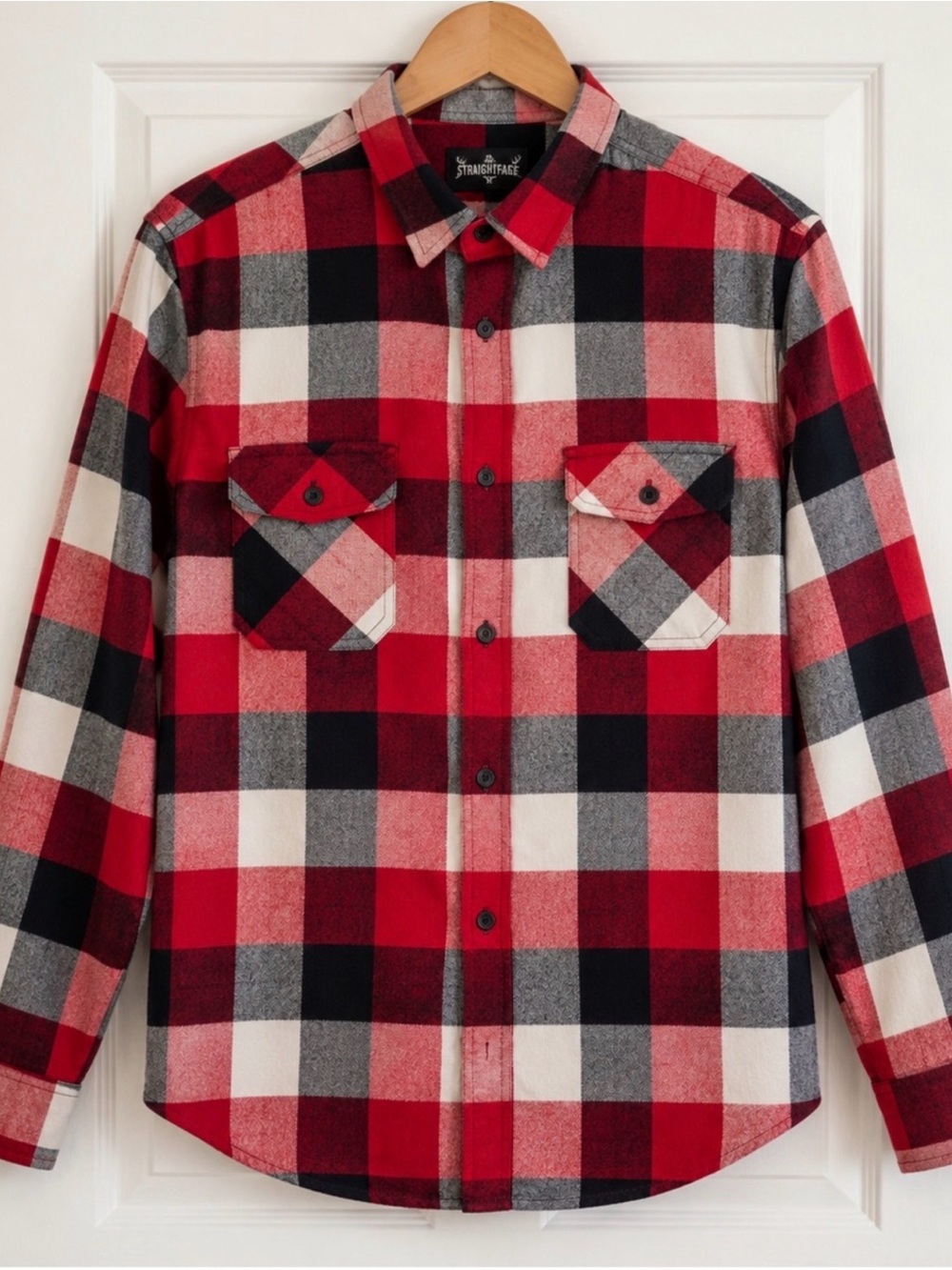 PacSun Men’s Large Red Buffalo Plaid Flannel Shirt Skater Grunge